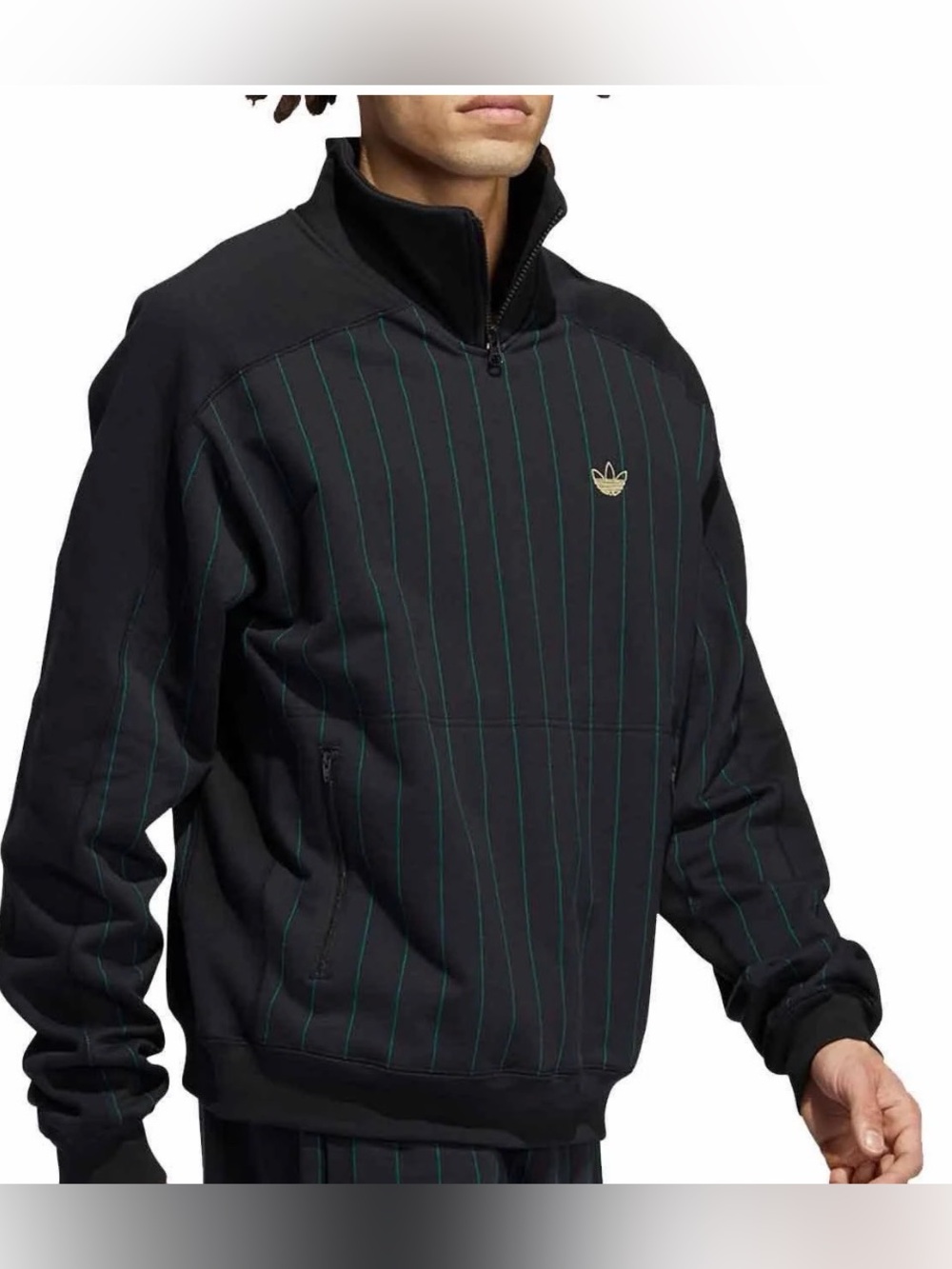 Adidas x Tyshawn Sweatshirt in Black Pinstripe, size 2XL